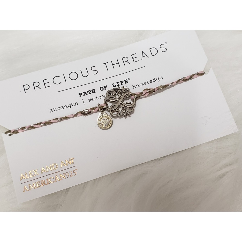 ALEX AND ANI Precious Threads Braided Cord Necklace sterling silver PATH OF LIFE